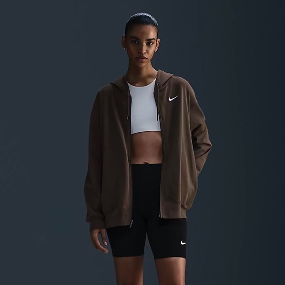 Nike Women’s Oversized Jersey Full Zip Hoodie - Picture 1 of 6